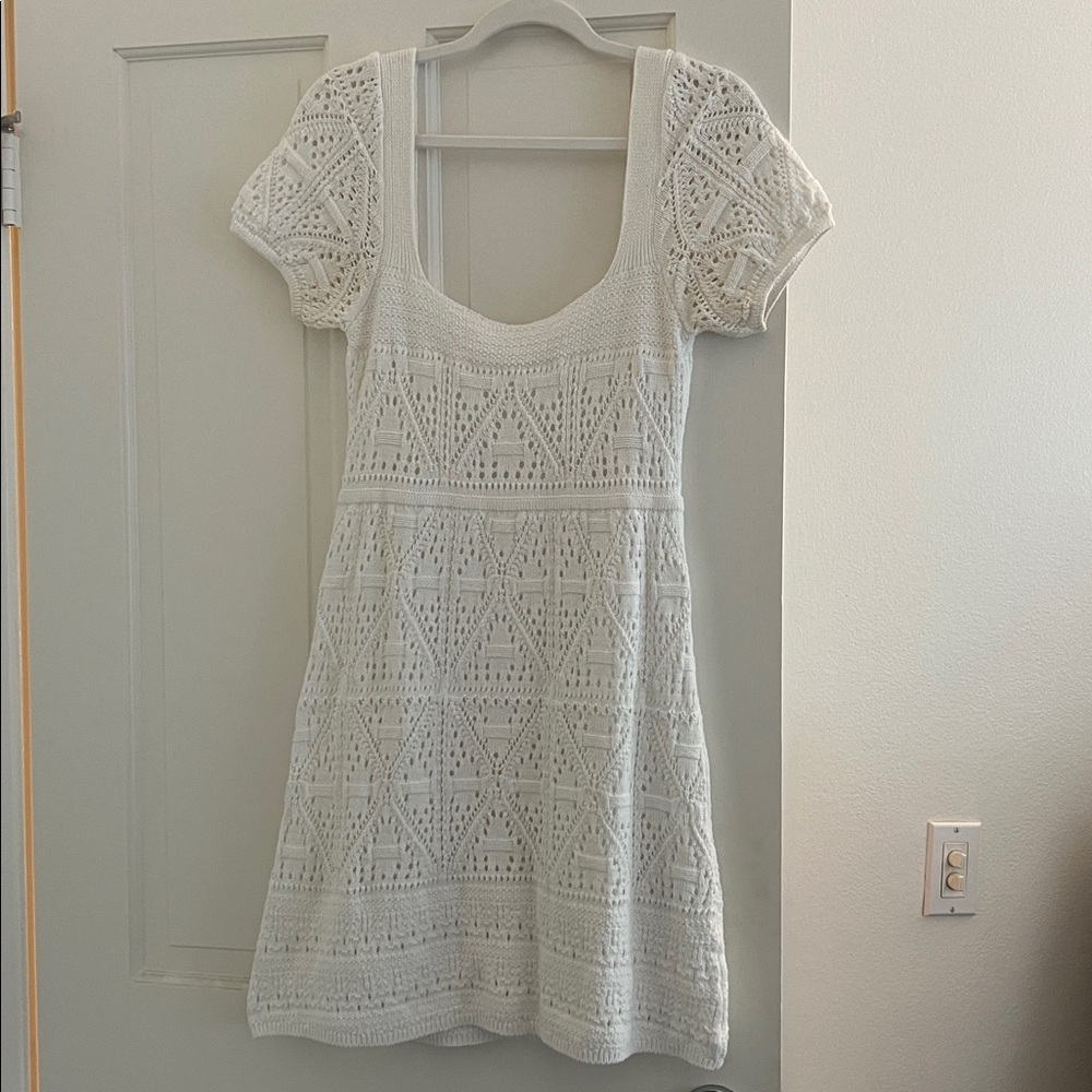 Zara Ivory Crochet Knit dress